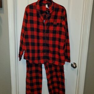 Red & Black Buffalo Plaid 100% Cotton PJ Set XXL